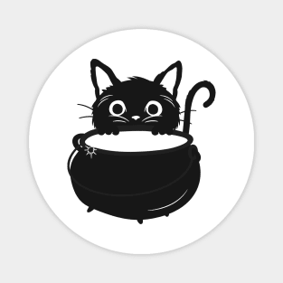 Halloween Witchy Black Cat Magnet